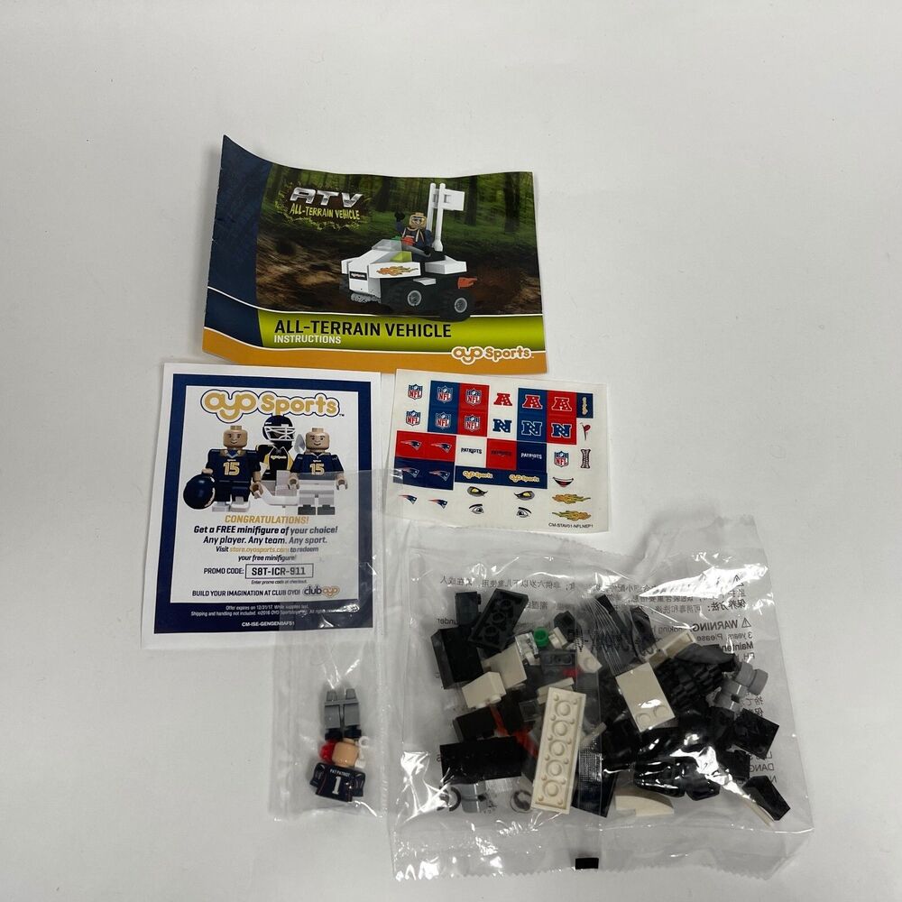 AYO Sports Figure ATV All-Terrain Vehicle Blocks Stickers Instructions - Sealed